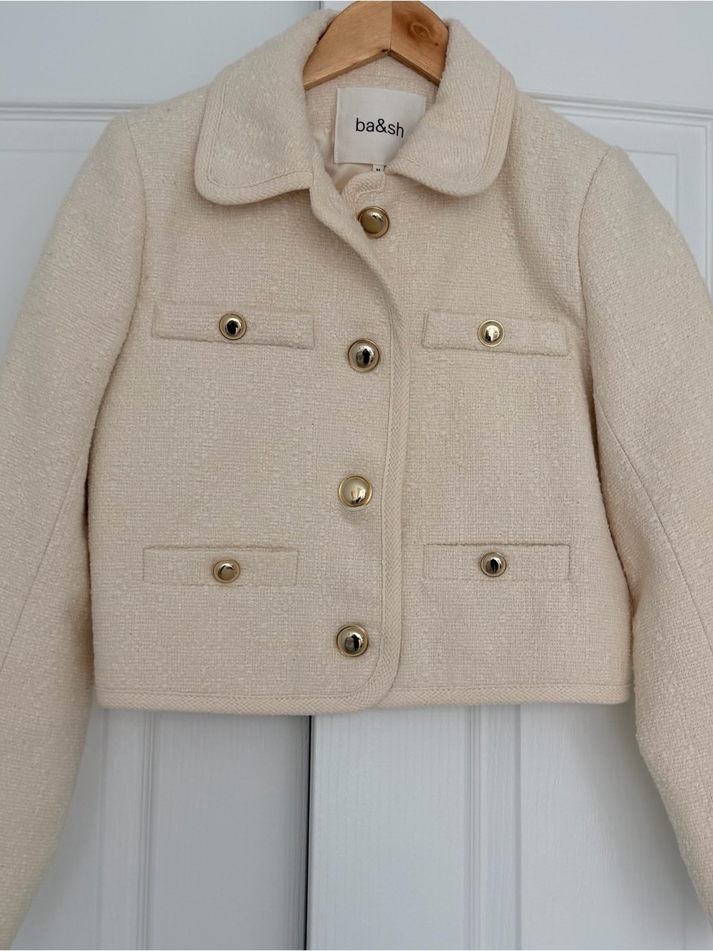 Women’s ba&sh Cream Cropped Jacket